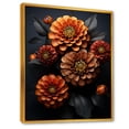 thumbnail image 2 of Designart "Zinnias Emerging From Shadows II" Zinnias Floater Framed Canvas Wall Art, 2 of 5