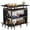 Black, variant on Fnova L Shaped Home Bar Unit with Storage Shelves and Footrest, Bar Table for Living Room, Kitchen, Home Bar Small Space