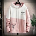 thumbnail image 2 of Mens Hoodies Long Sleeves With Pocket Paneled Contrast Track Sweatshirt Fashion Print Hoodies for Men, 2 of 3