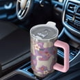 thumbnail image 6 of OBREWU Goldendoodle Dog and Flower Floral Tumbler with Handle and Lid,Goldendoodle Dog and Flower Floral 40oz Double Wall Vacuum Insulated Tumbler,Cups Gift for Women and Men, 6 of 7