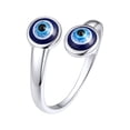thumbnail image 1 of Anillo azul contra el mal de ojo Silvora Anillos de plata de ley para mujeres y niñas amuleto abierto apilable joyería protectora Regalo de cumpleaños y Navidad, 1 of 8