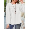 thumbnail image 3 of Corabera Womens Blouses Dressy Casual Ribbed Boho Tops for Women Crewneck Long Sleeve Shirts Loose White Flowy Peplum Tops for Fall, 3 of 7
