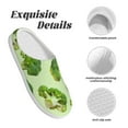 thumbnail image 5 of Daiia Broccoli 3 Print Women’s Fuzzy Slippers Memory Foam Lightweight House Shoes Cozy Loafer Flannel House Shoes-35/36, 5 of 7