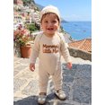 thumbnail image 4 of BemeyourBBs Newborn Baby Boys Spring Fall Winter Clothes Baby Boy Mommys Little Prince Mama's Little Man Outfit Waffle Knit Romper Letter Embroidery Long Sleeve One Piece Jumpsuit and Hat Set, 4 of 9