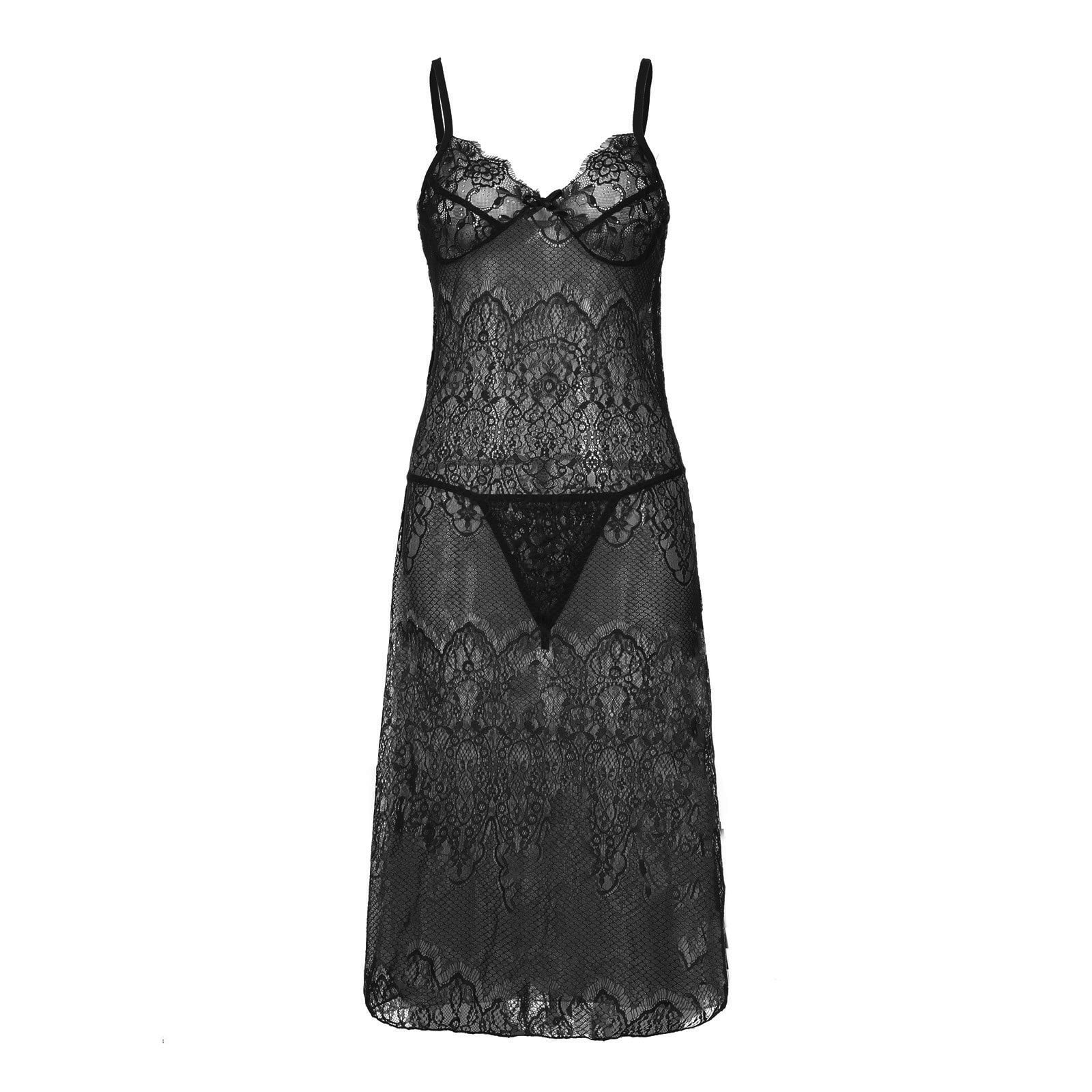 Women's Erotic Lingerie Sets Plus Size Women Ladies Sexy Sleepwear Dress Lingerie  Underwear G-String Nightwear-Black_S : : Everything Else
