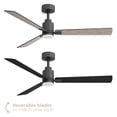 thumbnail image 3 of Slim 52in 3-Blade Smart Ceiling Fan 2700K-6000K CCT Tunable Range LED Light Kit with Remote Control and Black Hardware with Reversible Black or Weathered Wood Blades Works With iOS or Android App, 3 of 10