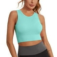 thumbnail image 2 of Longline Sports Bra High Impact Yoga Tops Built In Bra Crop Top Sports Bra Wireless Racerback Bra Yoga Clothes For Women, 2 of 9