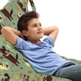 thumbnail image 1 of Autumn Lounger Chair Bag, Continuous Cartoon Design Repeated Puppies Chasing Playing Art, High Capacity Storage with Handle Container, Lounger Size, Almond Green and Multicolor, by Ambesonne, 1 of 5