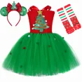 thumbnail image 4 of Vestido de Navidad para niñas pequeñas, regalo, vestido de princesa con tutú para niñas pequeñas, disfraz de árbol de Navidad, ropa para niños, trajes de fiesta de Navidad para niños, 4 of 5