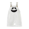 thumbnail image 2 of Toddler Baby Boy Halloween Overalls with Pockets Ribbed Devil Face Pattern Sleeveless Jumpsuit, 2 of 9