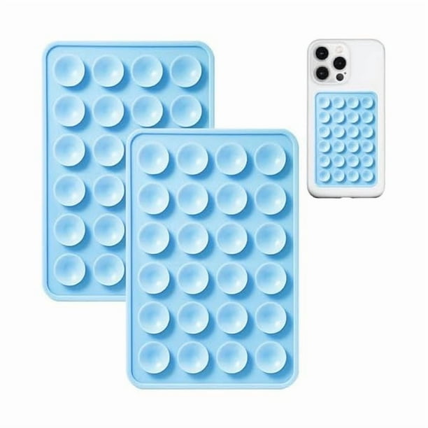 wonima44 Anteel 2 Pack Silicone Suction Phone Case Mount, Non Slip Sticky Phone Grip for Cellphone, Silicon Adhesive Suction Cup Phone Mount, Strong Grip Holder for Selfies & Videos (Baby Blue)