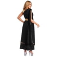 thumbnail image 3 of Hansber Women Ancient Greek Princess Roman Toga Dress One Shoulder Full Length Praise Dance Tunic Dress Black M, 3 of 7