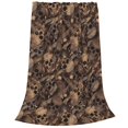 thumbnail image 2 of Fotbe Brown Camouflage Skull Manta de Franela Acolchonada con Estampado, Súper Suave y Esponjosa, Extra Grande para Sofá, Cama, Uso Todo el Año-60"x50", 2 of 7