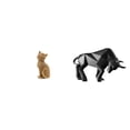 thumbnail image 1 of Estatua decorativa de gato-toro de resina, figura coleccionable, escultura animal para estantería de entrada, sala de estar, dormitorio, recibidor o e, 1 of 8