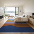 thumbnail image 3 of ODIKA 9'x12' Sky Blue Desert Horizon Abstract Landscape Washable Area Rug Contemporary Geometric Rolling Hills With Flowing Shapes for Dining Room, Basement, Large Office, Non-Slip Chair-Friendly, 3 of 7