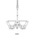 thumbnail image 2 of Madison Collection Five-Light Brushed Nickel Etched Glass Traditional Chandelier Light, 2 of 2