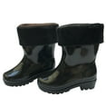 thumbnail image 2 of Caywon Rain BootsShort rain Boots Easy-on Lightweight and Waterproof Non-Slip Sole All-Weather Comfortable Unisex Rain Shoes Soft Rubber Boots(Fleece-lined Version), 2 of 6