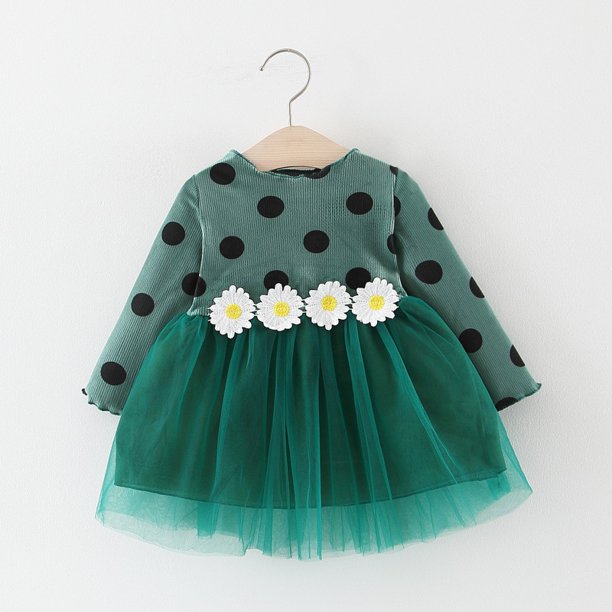 Autumn Baby Dress Long Sleeve Infant Dress Toddler Girls Princess Dresses Polka Dot Daisy Fashion Baby Girls Clothing Walmart Com Walmart Com