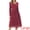 Wine Red, variant on Women's Pleated Crewneck A Line Flowy Long Sleeve Dress L Black