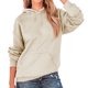 thumbnail image 1 of Sudadera con capucha de manga larga, material de poliéster respetuoso con la piel, Color puro, sombrero con cordón, Top para mujer para exteriores, diario, color arena S, 1 of 5