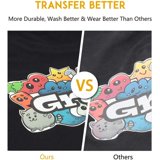 TransferMaster 25 Sheets Printable Iron-on Vinyl Transfer Paper for Dark Fabrics, Laser &amp; Inkjet ...