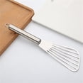 thumbnail image 3 of 1 Pcs Fish Spatula,Stainless Steel Fish Turner Spatula,Slotted Metal Turner for Eggs & Cooking,Ergonomic Handle Slotted Spatula,Slotted Spatulas for Flipping,Turning,Frying,(Silver,10.04 in), 3 of 9