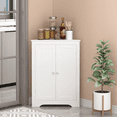 thumbnail image 3 of Jopath Floor Corner Cabinet with 2 Shelves,Corner Storage Cabinet Shelving Storage with Adjustable Shelves for Kitchen Living Room Bathroom, White, 3 of 8