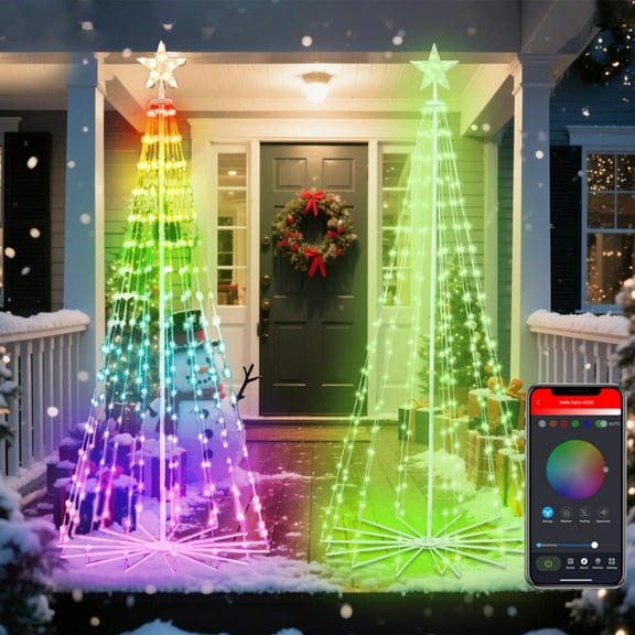 6ft Led Christmas Tree With Star Topper – 260 Lights, Remote Control, Electronic Christmas Tree Led Lights, Customizable Color Modes, Indoor/outdoor Holiday Decor,1 PCS