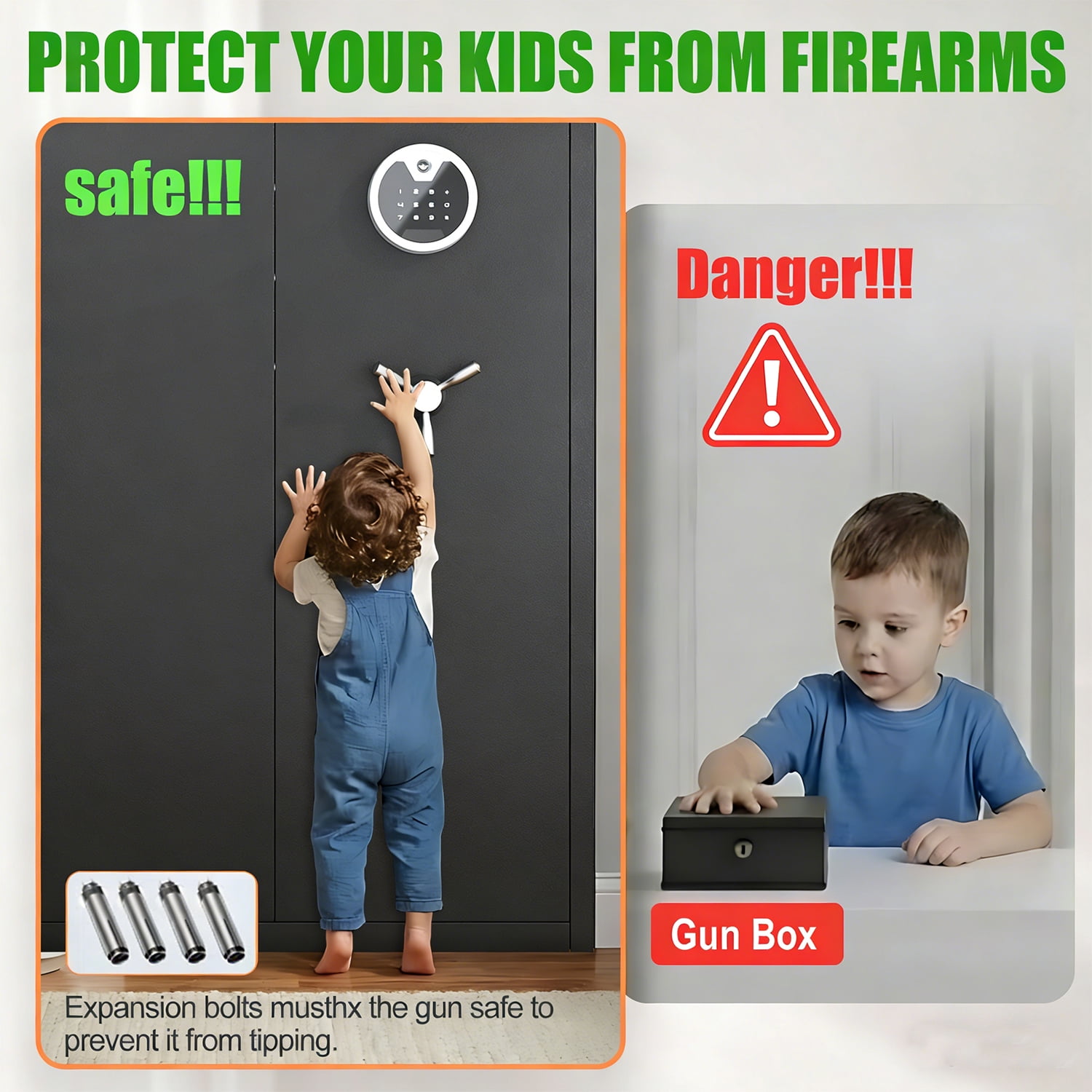 20-25 Large Heavy-Duty Gun Safe & Home Security Cabinet,Unassembled Gun Safe with Adjustable Shelf & Gun Rack, Gun Safe for Home and Shotgun, Gun Cabinet with Mute Function & Dual Alarm