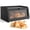 Black, variant on Rustic Farmhouse Wooden Bread Box for Kitchen Countertop, Large Capacity Bread Storage Container, Decorative Bread Holder for Fresh Homemade Bread, Natural Wood Pantry Organizer