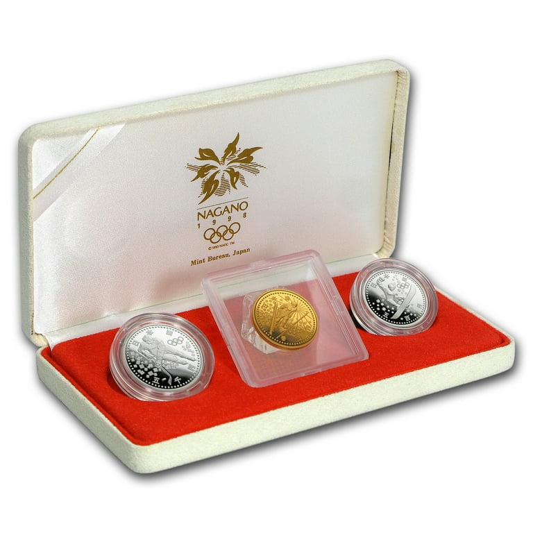 流行り の ブランド  1998 Japan 3-Coin Proof Nagano Winter Olympics Set - Walmart.com 貨幣