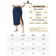 thumbnail image 6 of DARING DIVA Women's Plus Side Slit Button with Pocket Jean Denim Skirts 1X Dark Blue, 6 of 6