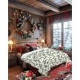 thumbnail image 4 of Winter Christmas Flannel Blanket for Bed,Travel and Camping, Holly Berry Plants Leaves Super Soft Cozy Blanket for All Seasons 50"x60", 4 of 6