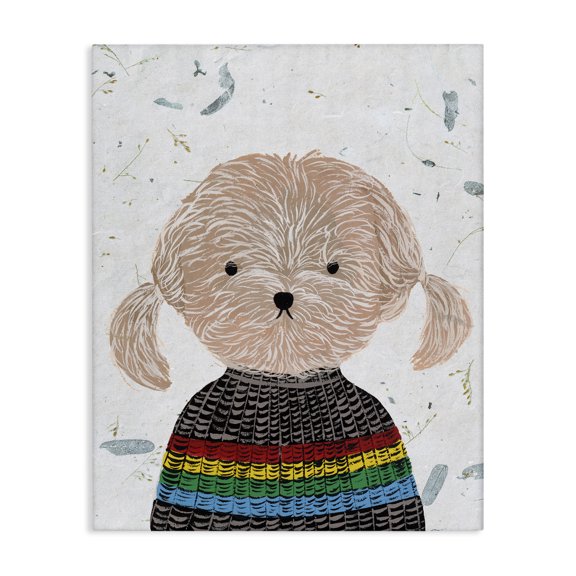 Stupell Industries Contemporary Hipster Dog Knit Shirt Poodle Canvas Art, 16 x 20, by Melissa Wang