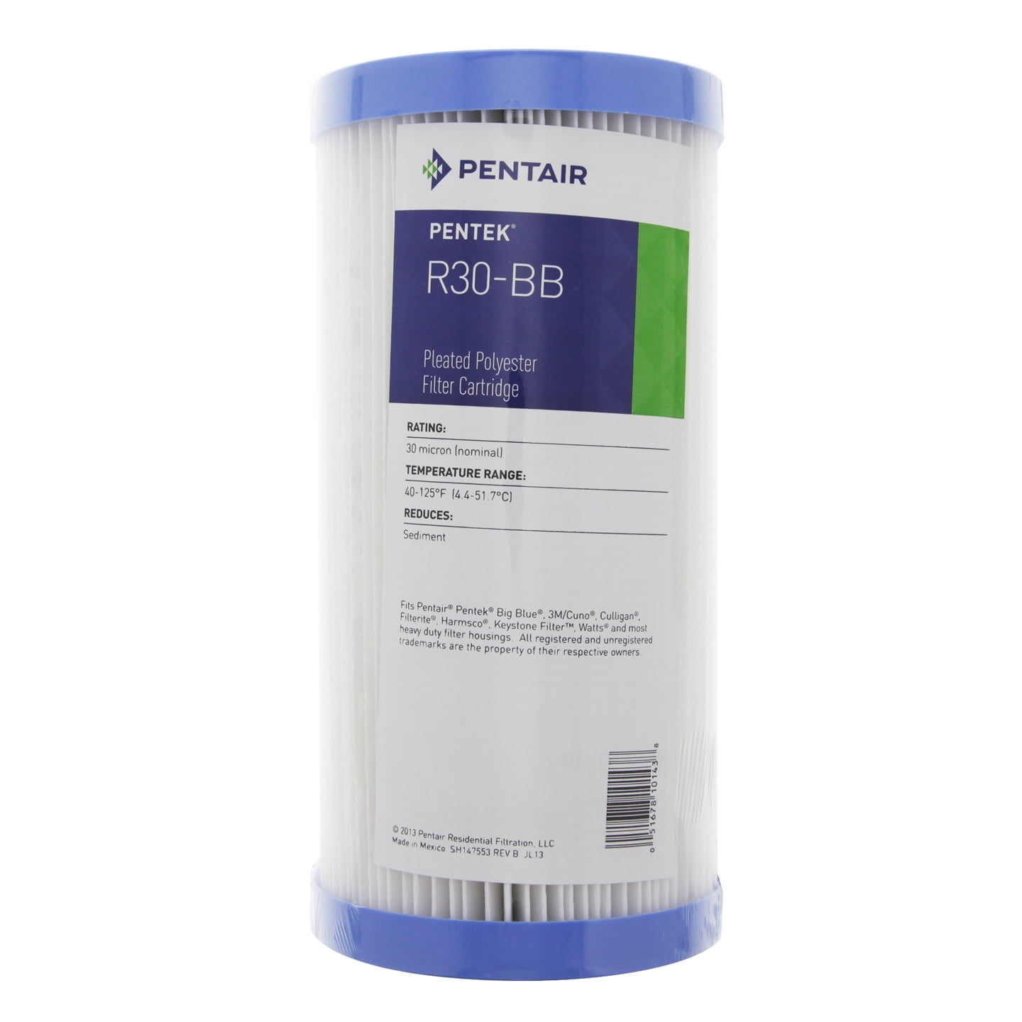 Pentek 155101-43 R30-Bb 9-3/4 inch 30mic Hd Pleated Filter Cartridges