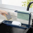 thumbnail image 6 of Telescopic Sink Storage Rack, 14.7-20.7inch Expandable Drain Basket for Sponge and Soap, Multifunctional Kitchen Counter Organizer, Drying Rack with Utensil Holder, Adjustable Tray Shelf, 6 of 7