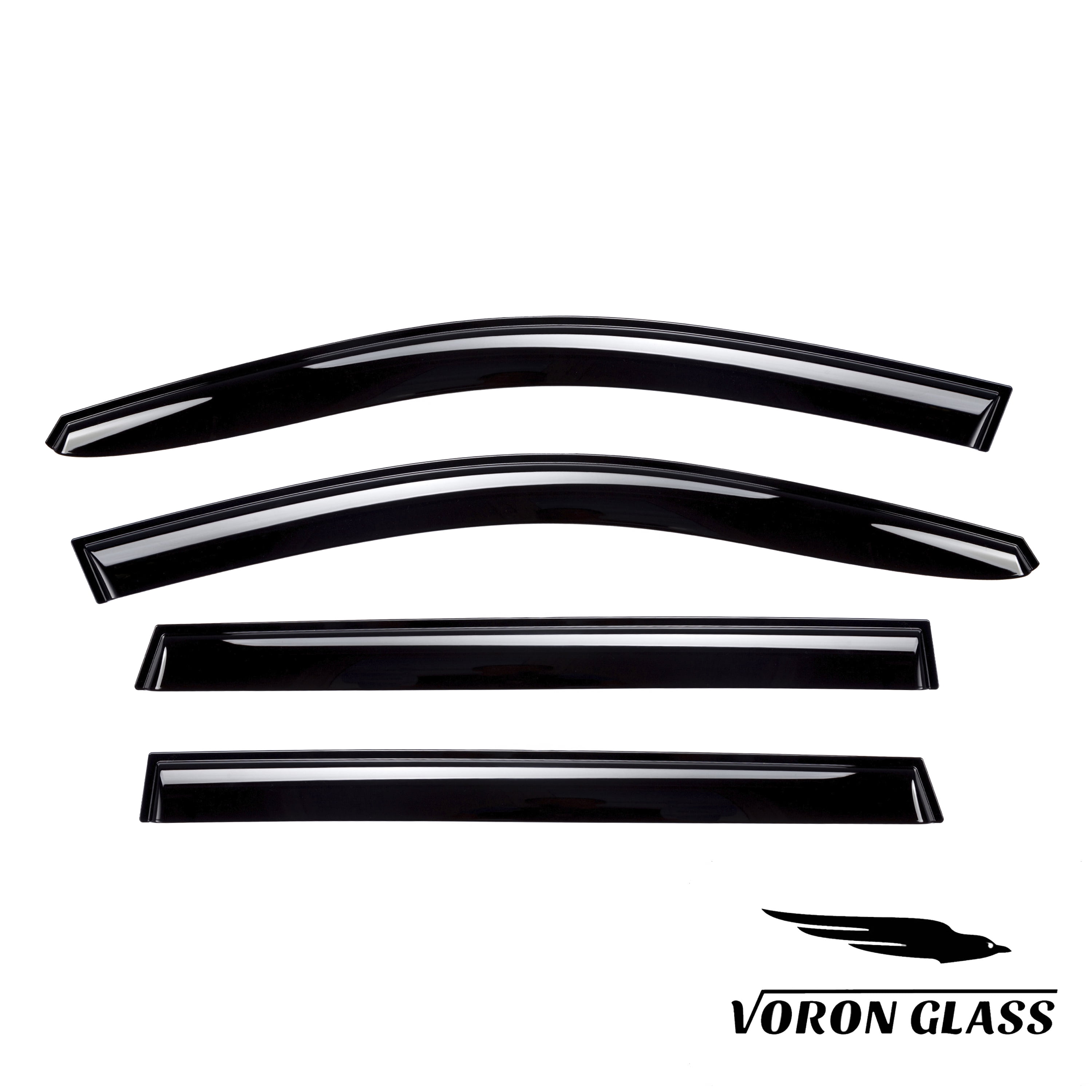 Voron Glass Tape-on Extra Durable Rain Guards for Jeep Cherokee 2014-2023, Window Deflectors, Vent Window Visors, 4 Pieces - 100854