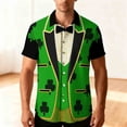 thumbnail image 2 of VBTAPA Men's St Patrick's Day Shirt Shamrock Print Short Sleeve Hawaiian Shirts Big and Tall Holiday Casual Button Down Shirt Green M, 2 of 9