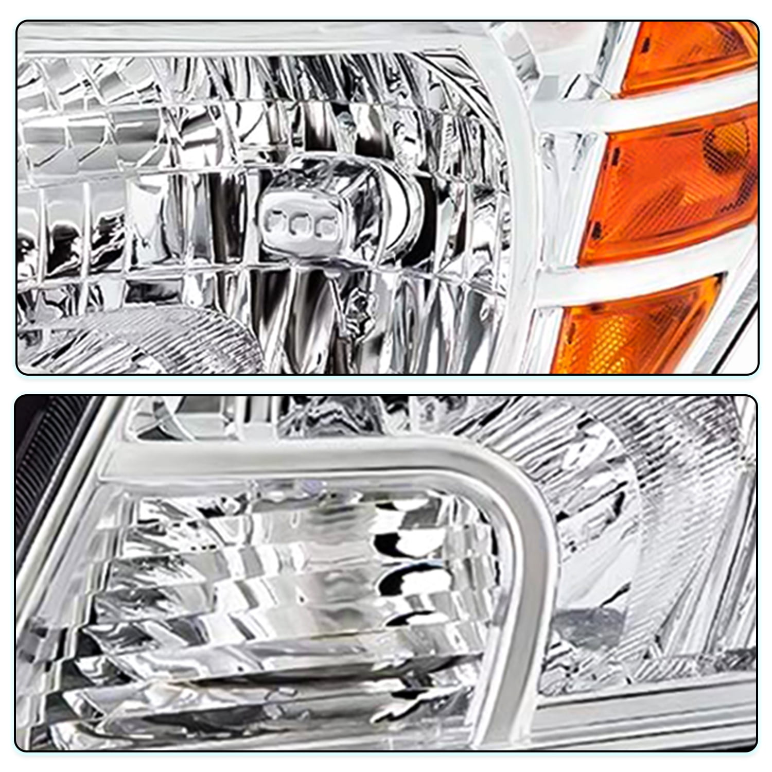 BRYGHT-For 2009 2020 2021 Nissan Frontier 4DR Chrome Headlights Headlamps Left & Right