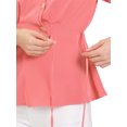 thumbnail image 6 of Allegra K Women's Work Office Button Decor Long Sleeves Peplum Blouse Top, 6 of 6