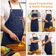 thumbnail image 2 of Delantal de Chef de 2 Piezas para Hombres y Mujeres Delantal de Trabajo de Lona Ajustable con Espalda Cruzada, Delantal con Babero para Cocinar, Delantales para Asar a la Parrilla, 2 of 7