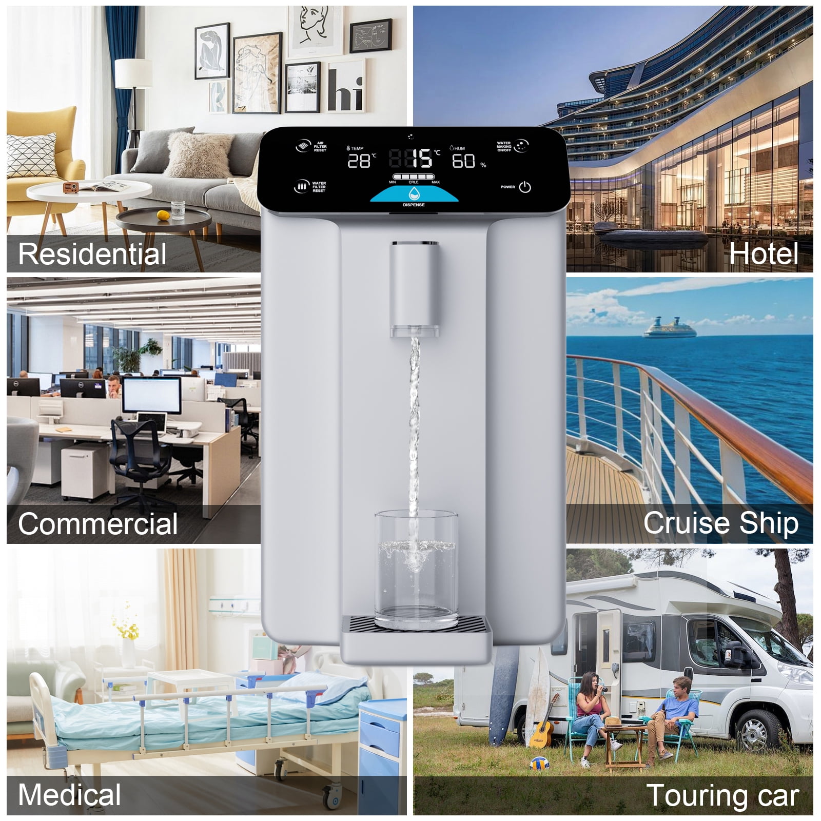 A10 2025 Improved Atmospheric Water Generator for Drinking Water, 4-Stage Purification 10L, Countertop Atmospheric Water Filter with UV Filtration, Countertop Drinking Water Filter System for Office