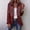 Wine, variant on Womens Cardigan Western Ruffled Denim Jacket Long Sleeve Button Front Floral Print Casual Coat Vintage Outerwear For Daily Wear Party