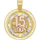 thumbnail image 1 of Dije Xv Años Rosa En Oro De 10 K Joyería M De León Dije Xv Años Rosa, 1 of 3