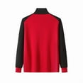 thumbnail image 2 of Womens Zip Up Sweatshirt Long Sleeve Color Block Tops Stand Up Collar Jacket With Zipper Pocket Red 3XL, 2 of 2
