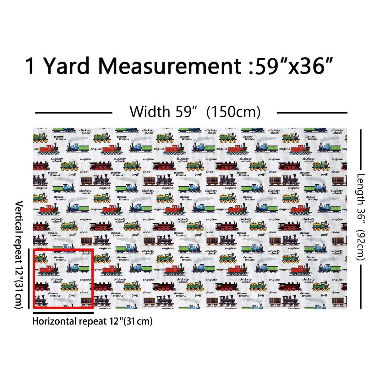 Feelyou Boys Cartoon Car Fabric by the Yard 1 Yard, Steam Engine Train Home Decor Fabric by the Yard, Truck Theme Sewing Fabric, Lightweight Room Decor