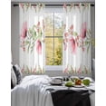 thumbnail image 3 of Pink Flowers Sheer Curtains 39 Inch Length 2 Panels Set for Living Room/Bedroom, Sping Botanical Floral Leaves Butterflyvines Kitchen Curtains Grommet Curtains Window Treatments 27.5"x39"x2, 3 of 7
