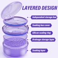 thumbnail image 6 of Lingsheng Denture Bath Case, 2 in 1 No-Leak Denture Bath Box Cup, Complete Clean Care for Clear Braces, Mouth Guard, Night Guard & Retainers (Purple), 6 of 6