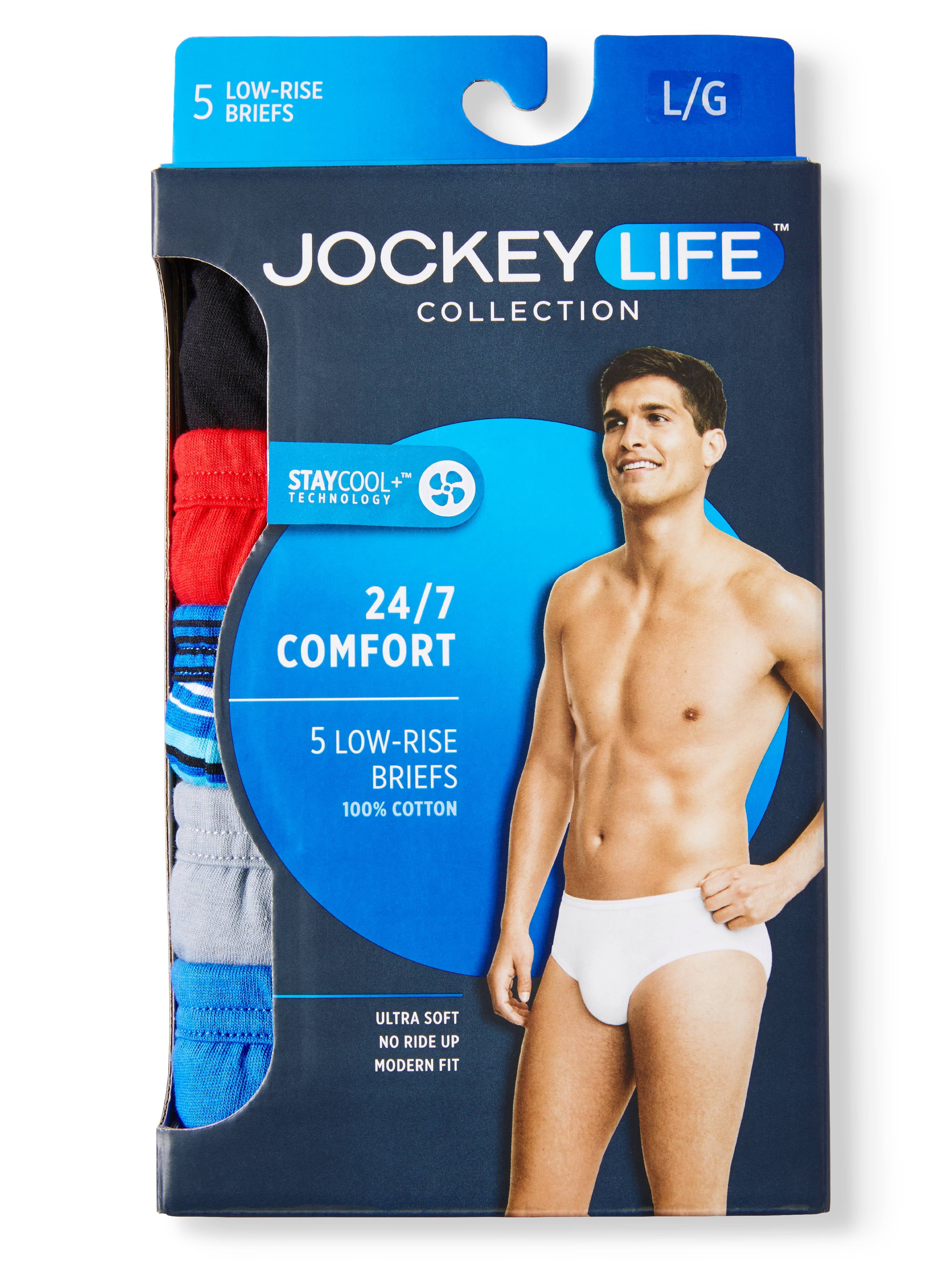 Jockey Life Men's 24/7 Comfort Cotton Low-Rise Brief, 5 pack