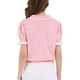 thumbnail image 3 of INSPIRAR CHIC Blusa de punto con cuello de solapa y mangas con volantes para mujer XL Rosa, 3 of 5